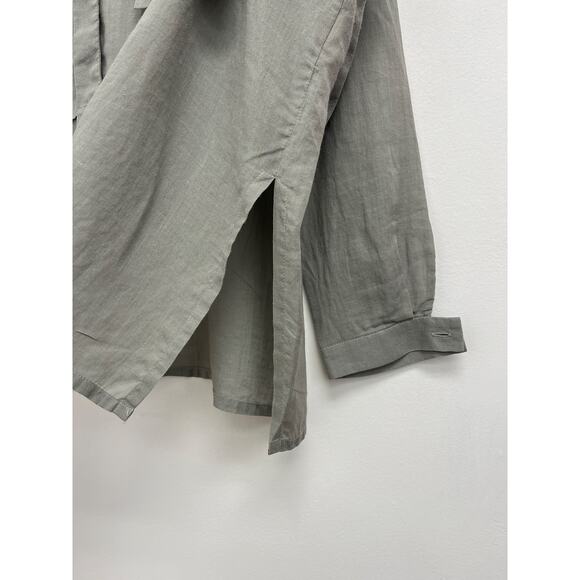 Annette Gortz Linda Oversized Boxy Lagenlook Minimalist Ramie Blouse - 40/Medium - Picture 9 of 13